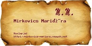 Mirkovics Marióra névjegykártya